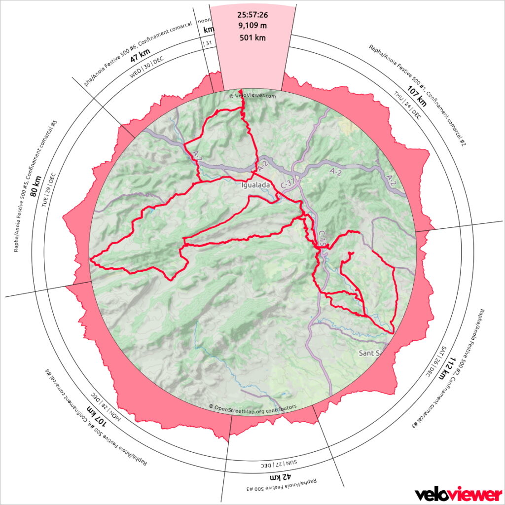 Anoina Festive 500: wszystkie trasy.